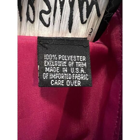 Vintage Ursula of Switzerland Womens Size 16 Raspberry Fancy Dress Twist Front - Picture 8 of 9